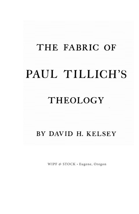 Cover image for book The Fabric of Paul Tillich's Theology