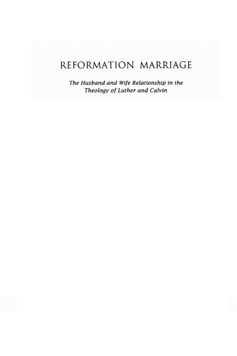 Cover image for book Reformation Marriage