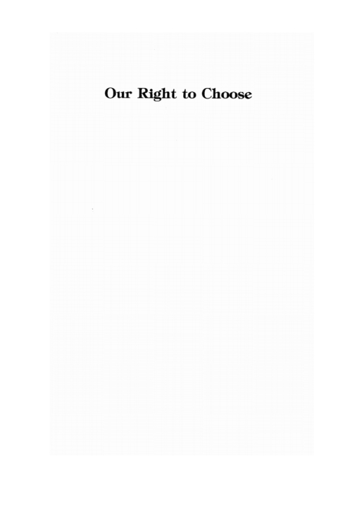 Cover image for book Our Right to Choose