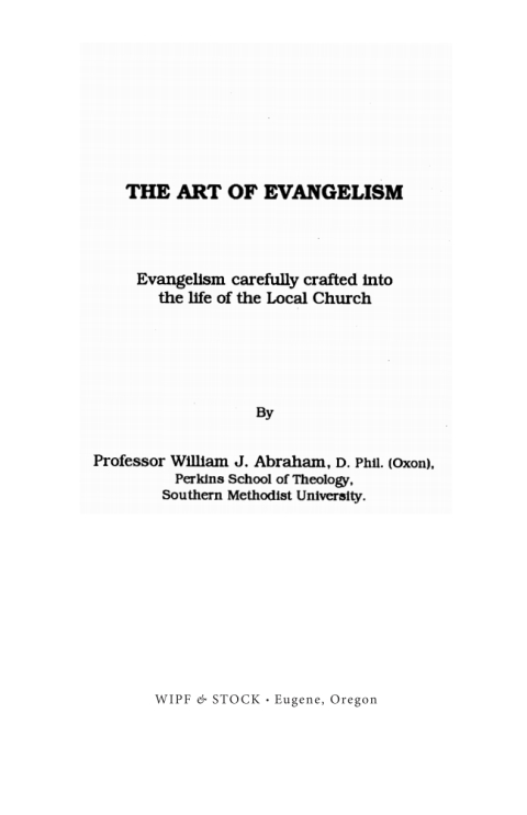 Cover image for book The Art of Evangelism