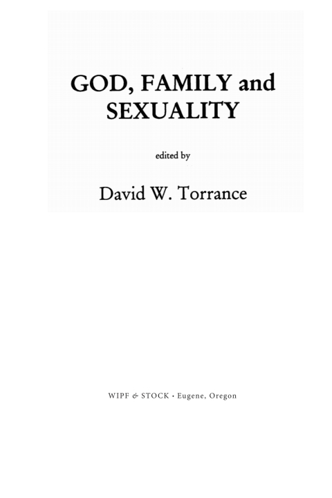 Cover image for book God, Family and Sexuality