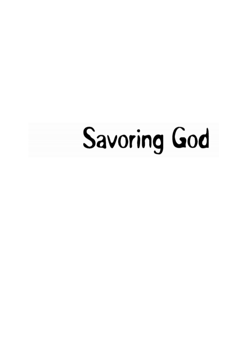Cover image for book Savoring God