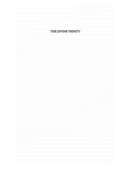 Cover image for book The Divine Trinity