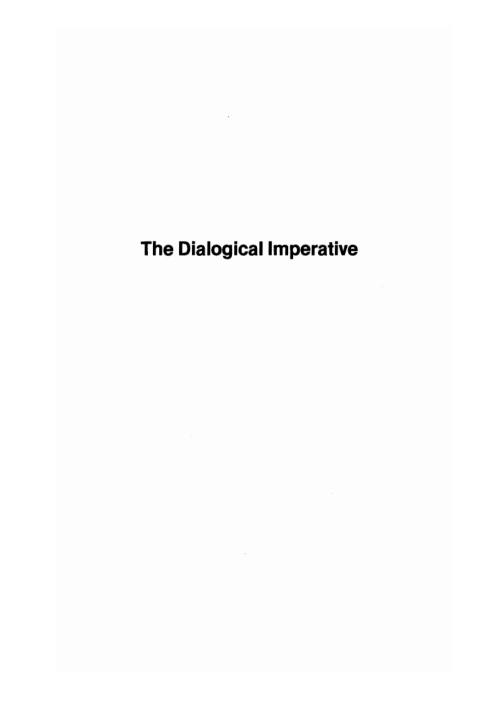 Cover image for book The Dialogical Imperative