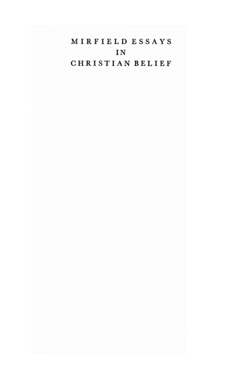 Cover image for book Mirfield Essays in Christian Belief