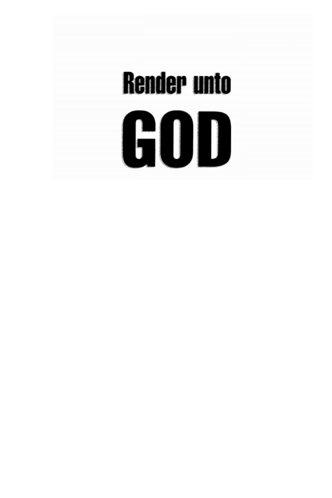 Cover image for book Render Unto God