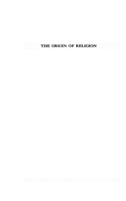 Cover image for book The Origin of Religion