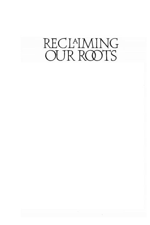 Cover image for book Reclaiming Our Roots, Volume II