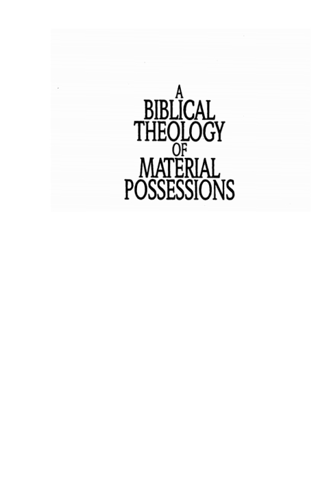 Cover image for book A Biblical Theology of Material Possessions