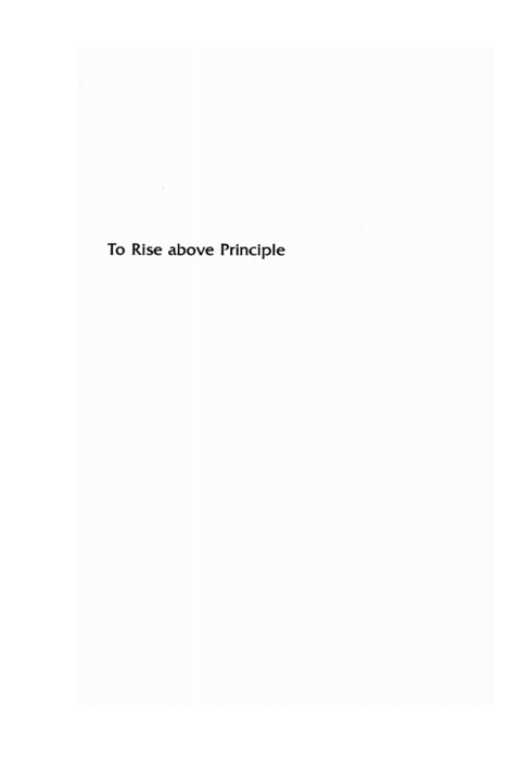 Cover image for book To Rise Above Principle