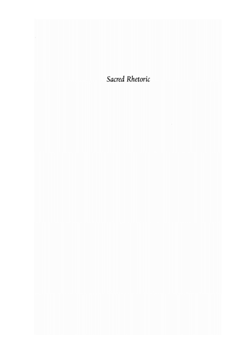 Cover image for book Sacred Rhetoric