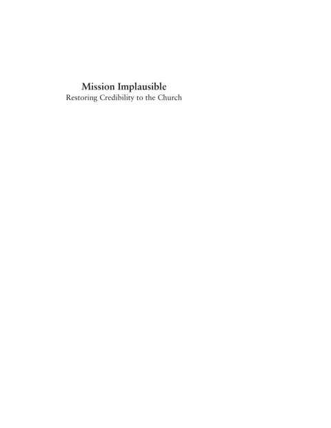 Cover image for book Mission Implausible