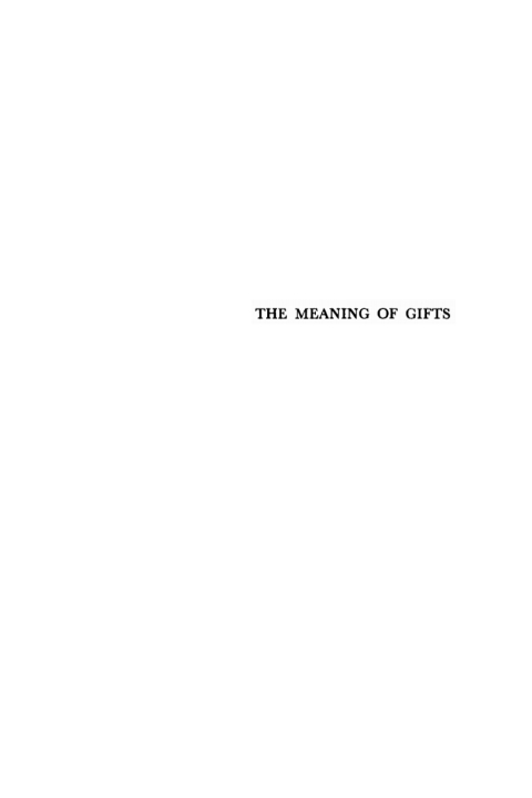 Cover image for book The Meaning of Gifts