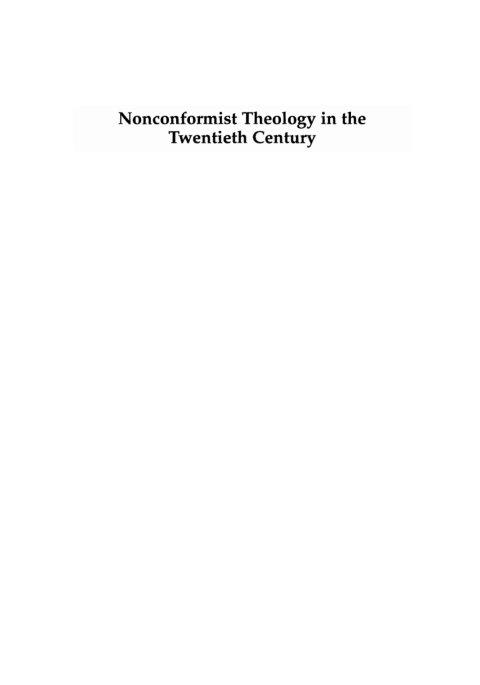 Cover image for book Nonconformist Theology in the Twentieth Century