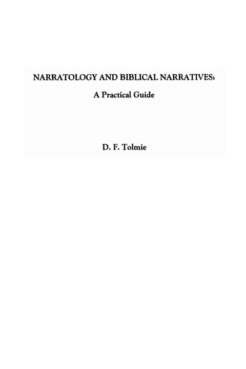 Cover image for book Narratology and Biblical Narratives