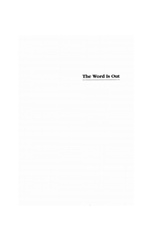 Cover image for book The Word is Out