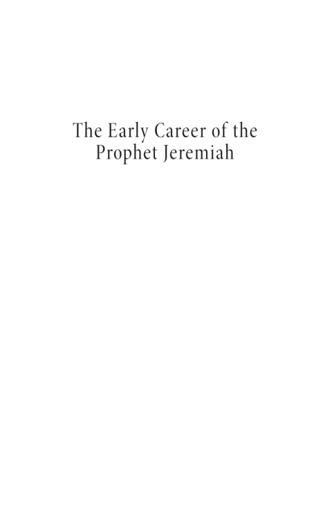 Cover image for book The Early Career of the Prophet Jeremiah