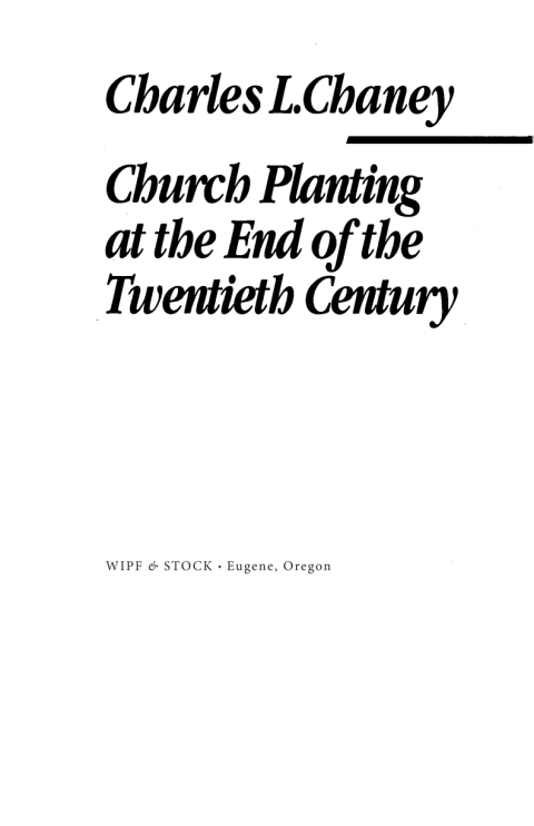 Cover image for book Church Planting at the End of the Twentieth Century