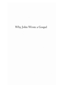 Cover image: Why John Wrote a Gospel 9781620326787