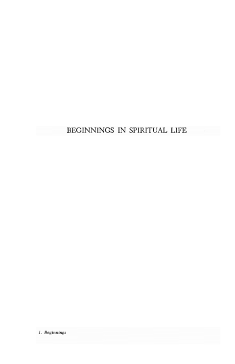 Cover image for book Beginnings in Spiritual Life