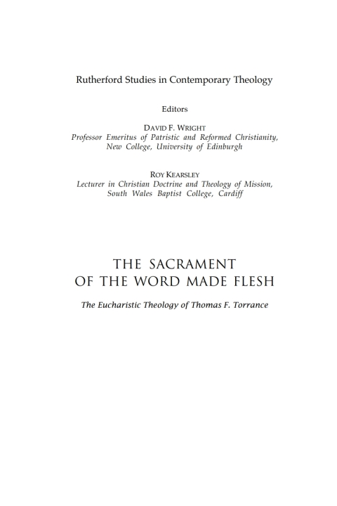 Cover image for book The Sacrament of the Word Made Flesh
