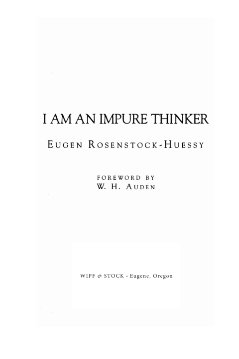 Cover image for book I am an Impure Thinker