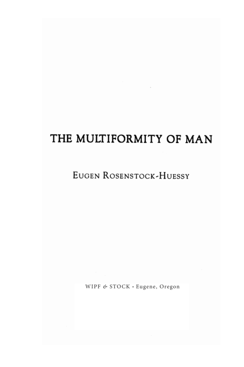 Cover image for book The Multiformity of Man