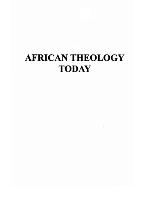 Cover image for book African Theology Today
