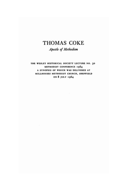 Cover image for book Thomas Coke