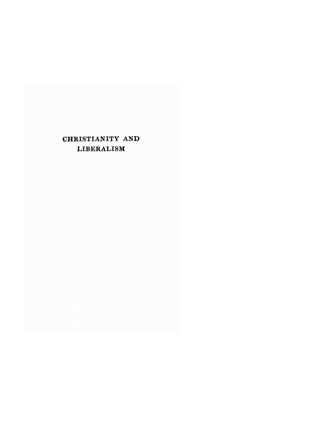 Cover image for book Christianity and Liberalism