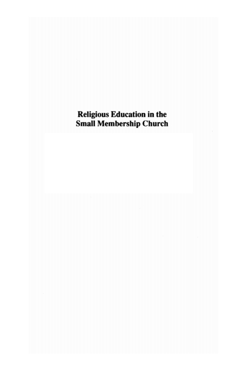 Cover image for book Religious Education in the Small Membership Church