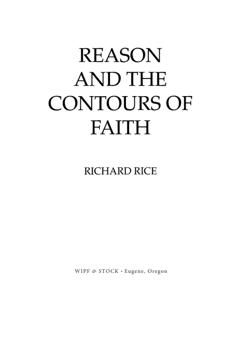 Cover image for book Reason & the Contours of Faith