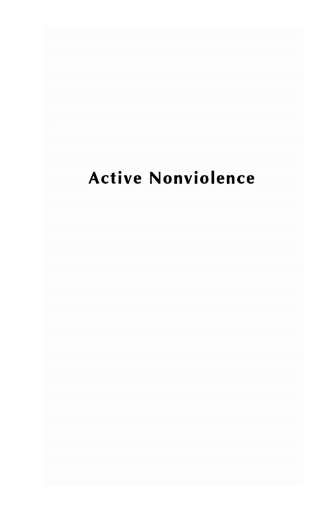Cover image for book Active Nonviolence