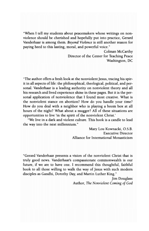Cover image for book Beyond Violence