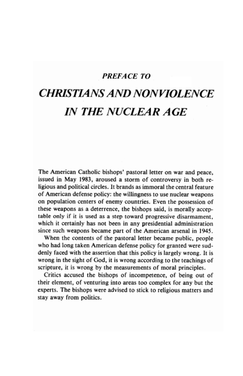 Cover image for book Christians and Nonviolence in the Nuclear Age
