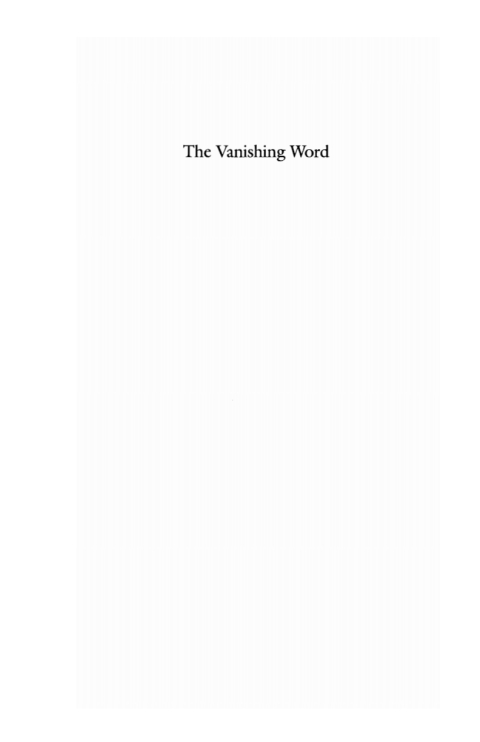 Cover image for book The Vanishing Word