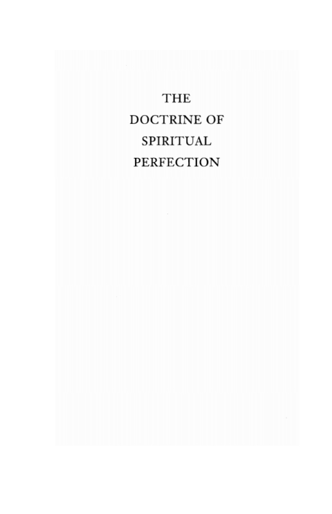 Cover image for book The Doctrine of Spiritual Perfection