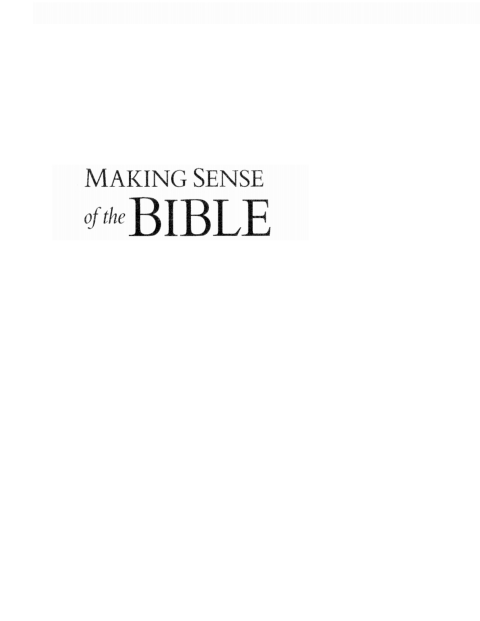 Cover image for book Making Sense of the Bible