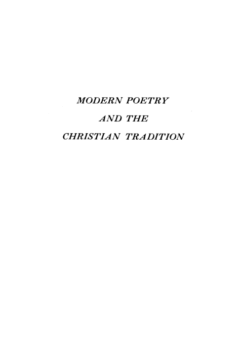Cover image for book Modern Poetry and the Christian Tradition