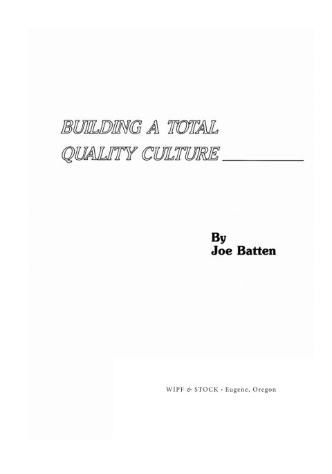 Cover image for book Building a Total Quality Culture