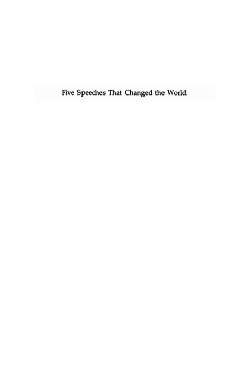 Cover image for book Five Speeches that Changed the World
