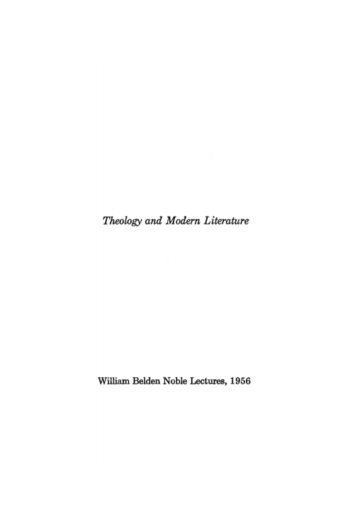 Cover image for book Theology and Modern Literature