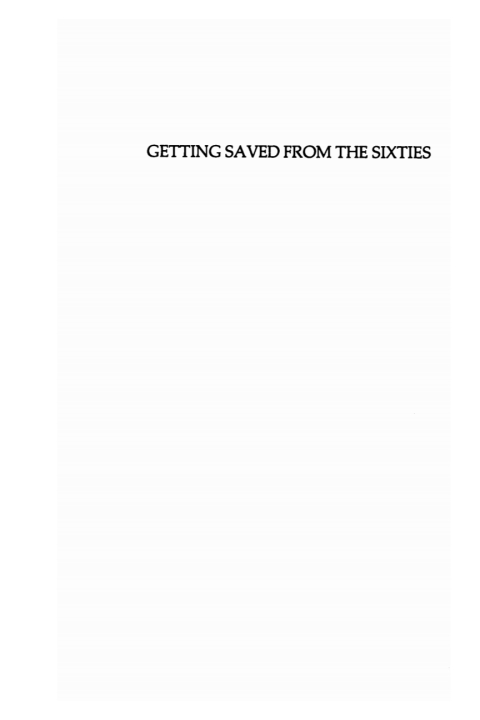 Cover image for book Getting Saved from the Sixties