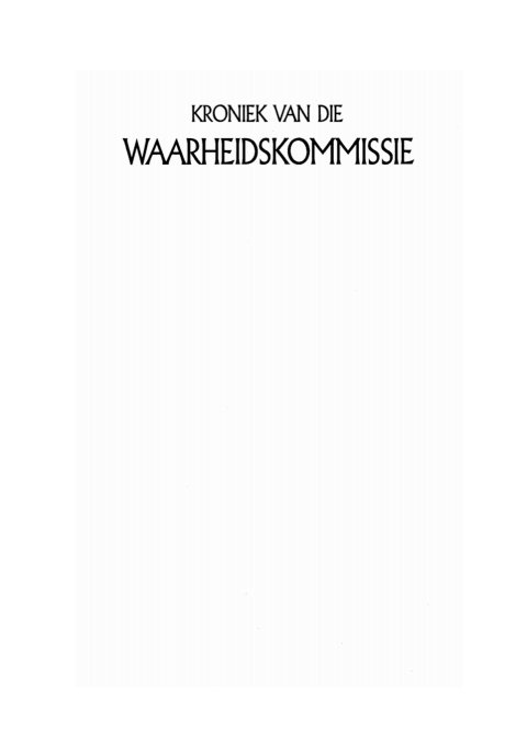 Cover image for book Kroniek van de Waarheid en Versoeningskommissie