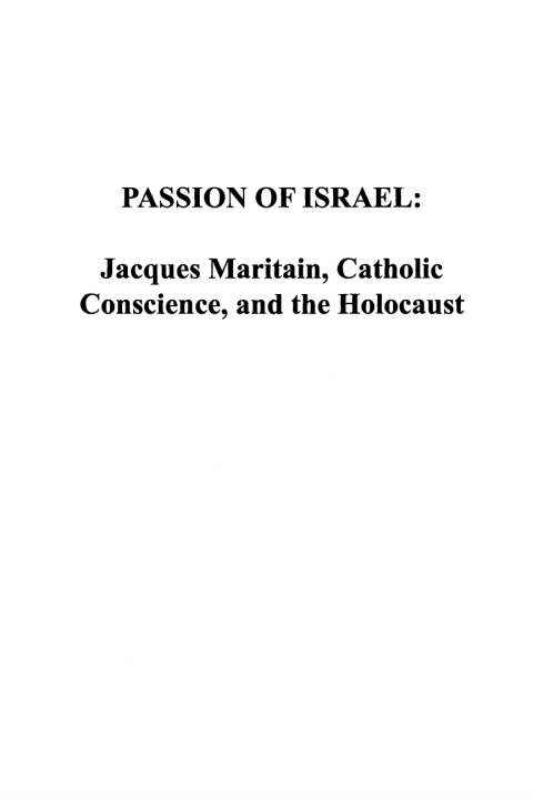 Cover image for book Passion of Israel