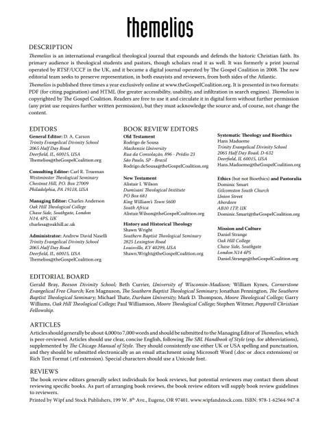 Cover image for book Themelios, Volume 34, Issue 1