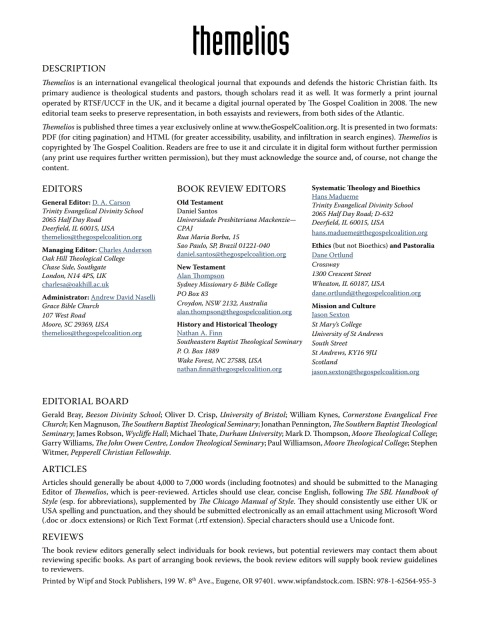 Cover image for book Themelios, Volume 36, Issue 3