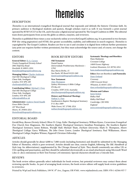Cover image for book Themelios, Volume 37, Issue 2