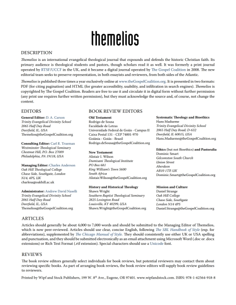 Cover image for book Themelios, Volume 33, Issue 2
