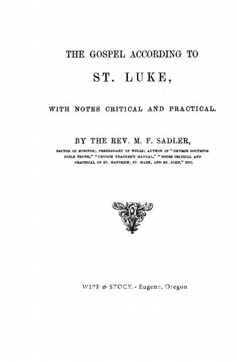 Cover image for book The Gospel According to St. Luke
